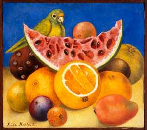 Frida Kahlo - Still Life with Parrot and Fruit 1951